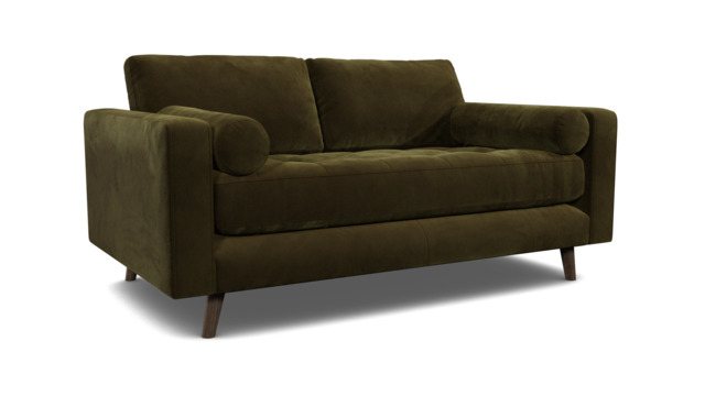 Green Linen 2 Seater Sofa - Modern Style Custom Sofa Settee - Shoreditch Range - image 1
