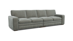 Grey Fabric 5 Seater Sofa - Modern Style Custom Sofa In Easy Clean Fabric - Sloane Range - thumbnail 1