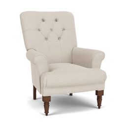 Cream Fabric Wingback Armchair - Traditional Accent Custom Arm Chair - Newlyn Range