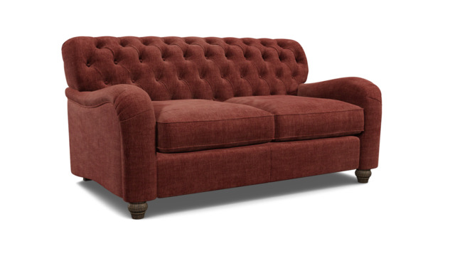 Purple Velvet 2 Seater Sofa - Traditional Button Back Custom Sofa In Easy Clean Velvet - Bakewell Range - image 1