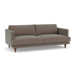 Brown Velvet 4 Seater Sofa - Modern Style Custom Sofa In Easy Clean Velvet - Middleton Range - thumbnail 1