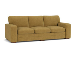 Yellow Velvet 4 Seater Sofa - Modern Style Custom Sofa In Stain Resistant Velvet - Sloane Range - thumbnail 1
