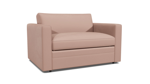 Pink Velvet Loveseat Armchair Sofabed - Modern Pull Out Chair Bed In Stain Resistant Velvet - Bromley Range - image 1