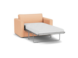 Pink Velvet Loveseat Armchair Sofabed - Modern Pull Out Chair Bed In Stain Resistant Velvet - Bromley Range - thumbnail 1