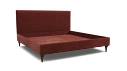 Purple Velvet Emperor Size Bed Frame - Traditional Low End With Large Headboard In Easy Clean Velvet - Yarnmouth Range - thumbnail 1