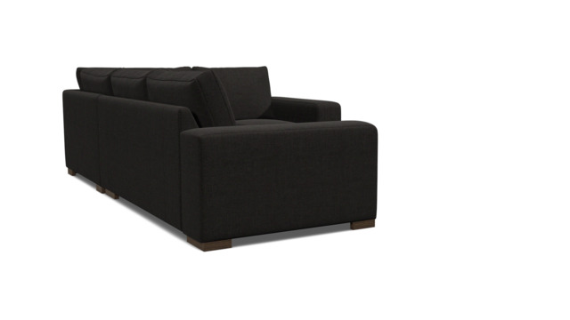Black Velvet 3 Seater Left Corner Sofa - Modern Style Custom Sofa In Easy Clean Velvet - Ashdown Range - image 1