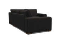 Black Velvet 3 Seater Left Corner Sofa - Modern Style Custom Sofa In Easy Clean Velvet - Ashdown Range