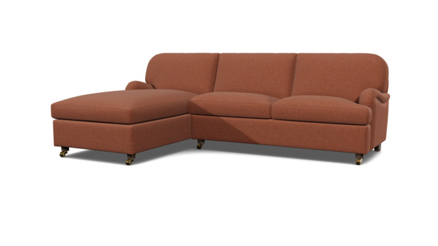 Red Velvet 3.5 Seater Sofabed With Chaise - Traditional Fold Out Custom Sofa Bed In Easy Clean Velvet - Helston Range - image 1
