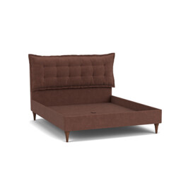 Purple Velvet Super King Size Bed Frame - Traditional Low End With Large Headboard In Easy Clean Velvet - Lyndhurst Range - thumbnail 1