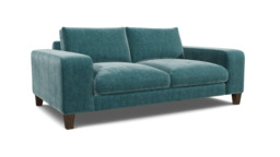 Teal Velvet 2.5 Seater Sofa - Modern Style Custom Sofa In Stain Resistant Velvet - Kingly Range - thumbnail 1