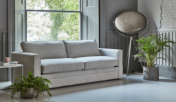 White Chenille 2 Seater Sofabed - Modern Fold Out Custom Sofa Bed In Stain Resistant Chenille - Bromley Range - thumbnail 6