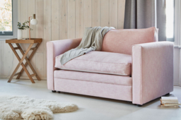 White Chenille 2 Seater Sofabed - Modern Fold Out Custom Sofa Bed In Stain Resistant Chenille - Bromley Range - thumbnail 9