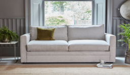 White Chenille 2 Seater Sofabed - Modern Fold Out Custom Sofa Bed In Stain Resistant Chenille - Bromley Range - thumbnail 2
