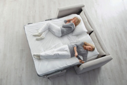White Chenille 2 Seater Sofabed - Modern Fold Out Custom Sofa Bed In Stain Resistant Chenille - Bromley Range - thumbnail 8