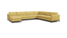 Darwin Contemporary U-Shape Corner Sofa - Bright Yellow - Darlings of Chelsea