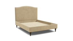 Cream Fabric King Size Bed Frame - Traditional Low End With Large Headboard - Avebury Range - thumbnail 1