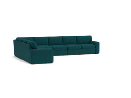 Teal Velvet 6X4 Seater Corner Sofa - Modern Style Custom Sofa In Stain Resistant Velvet - Sloane Range