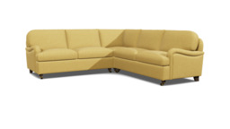 Yellow Velvet 3X3 Seater Corner Sofabed - Traditional Fold Out Custom Sofa Bed In Stain Resistant Velvet - Helston Range
