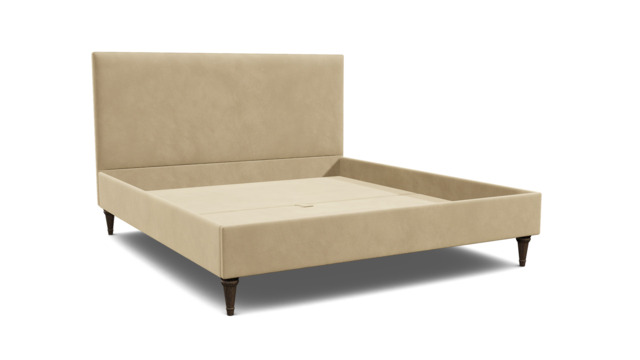 Cream Fabric Super King Size Bed Frame - Traditional Low End With Large Headboard - Yarnmouth Range - image 1