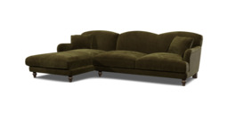 Green 3 Seater Corner Sofa - Traditional Style Fabric Luxury Premium Corner Sofa - Evelyn Range - thumbnail 1