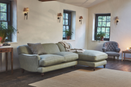 Green 3 Seater Corner Sofa - Traditional Style Fabric Luxury Premium Corner Sofa - Evelyn Range - thumbnail 2