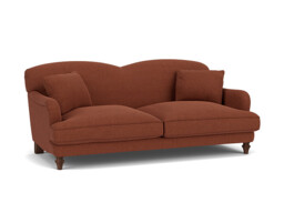 Red Velvet 3 Seater Sofa - Traditional Style Custom Sofa In Easy Clean Velvet - Evelyn Range - thumbnail 1