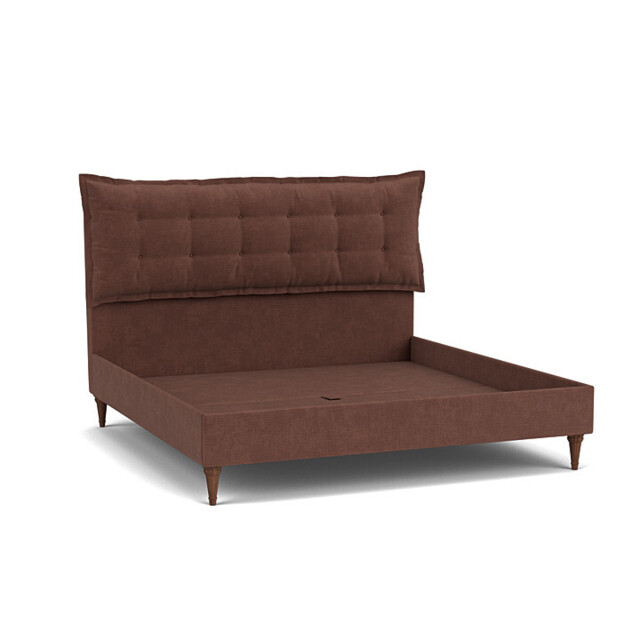 Purple Velvet Emperor Size Bed Frame - Traditional Low End With Large Headboard In Easy Clean Velvet - Lyndhurst Range - image 1