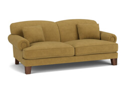 Yellow Velvet 3 Seater Sofa - Traditional Style Custom Sofa In Stain Resistant Velvet - Thatcham Range