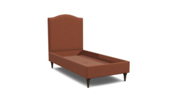 Red Velvet Single Bed Frame - Traditional Low End With Large Headboard In Easy Clean Velvet - Avebury Range