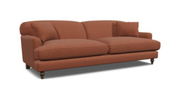 Red Velvet 2 Seater Sofa - Traditional Style Custom Sofa In Easy Clean Velvet - Galloway Range - thumbnail 1