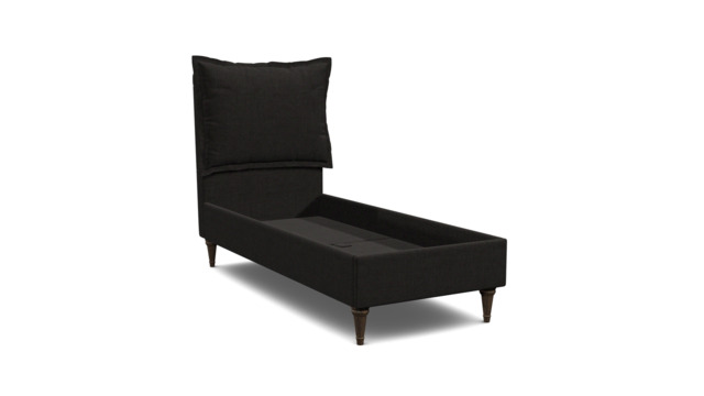 Black Velvet Single Bed Frame - Traditional Low End With Large Headboard In Easy Clean Velvet - Lyndhurst Range - image 1