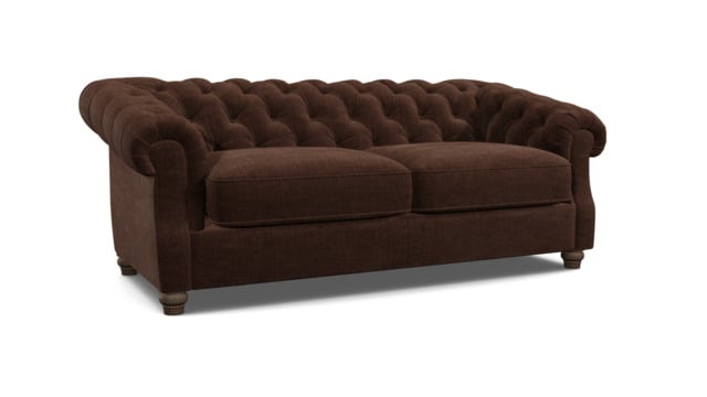 Brown Velvet 3.5 Seater Sofabed - Traditional Fold Out Custom Sofa Bed In Easy Clean Velvet - Wantage Range - image 1