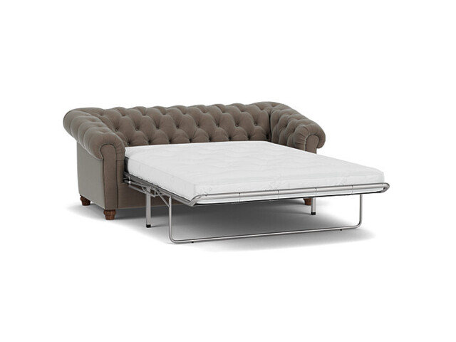 Brown Velvet 3.5 Seater Sofabed - Traditional Fold Out Custom Sofa Bed In Easy Clean Velvet - Wantage Range - image 1