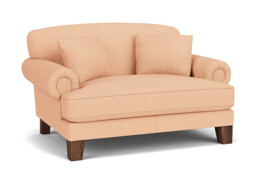 Pink Velvet Loveseat Armchair - Traditional Snuggler Cuddler Custom Arm Chair In Stain Resistant Velvet - Thatcham Range