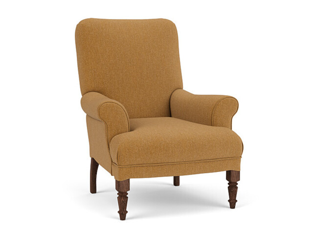 Orange Velvet Armchair - Traditional Accent Custom Arm Chair In Stain Resistant Velvet - Tidworth Range - image 1