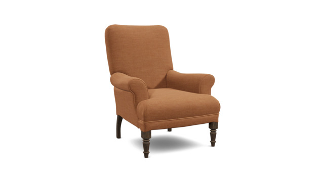 Orange Velvet Armchair - Traditional Accent Custom Arm Chair In Stain Resistant Velvet - Tidworth Range - image 1