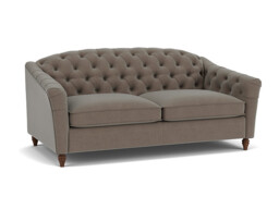 Brown Velvet 3.5 Seater Sofa - Traditional Button Back Custom Sofa In Easy Clean Velvet - Payton Range