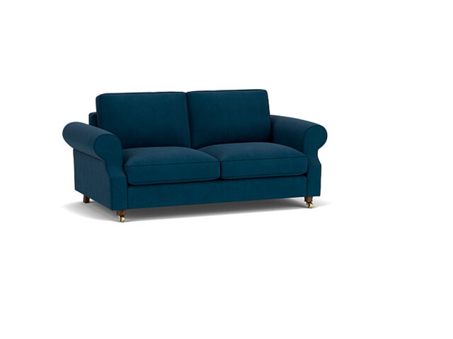Blue Velvet 3 Seater Sofabed - Traditional Fold Out Custom Sofa Bed In Easy Clean Velvet - Kendal Range - image 1