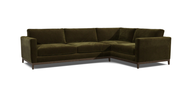 Green Linen 4 Seater Right Corner Sofa - Modern Style Custom Sofa - Darwin Range - image 1