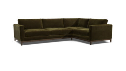 Green Linen 4 Seater Right Corner Sofa - Modern Style Custom Sofa - Darwin Range - thumbnail 1