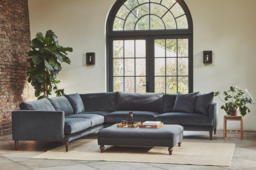 Black 4 Seater Corner Sofa - Modern Style Fabric Luxury Premium Corner Sofa - Middlton Range - thumbnail 2
