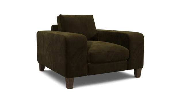 Green Linen Armchair - Modern Accent Custom Arm Chair - Kingly Range - image 1