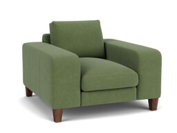 Green Linen Armchair - Modern Accent Custom Arm Chair - Kingly Range