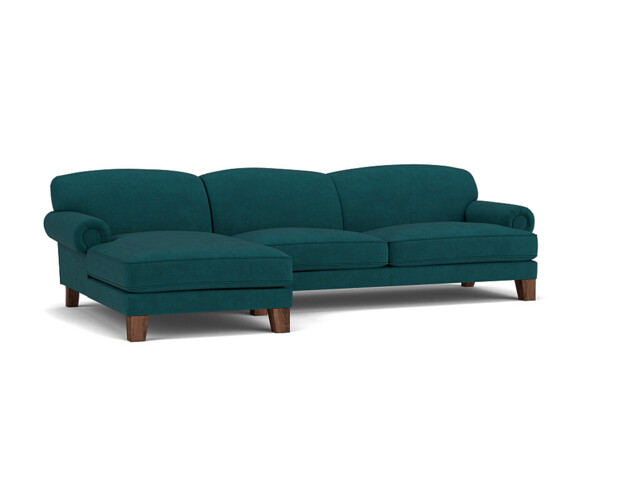 Teal 3 Seater Corner Sofa - Traditional Style Fabric Luxury Premium Corner Sofa - Thatcham Range - image 1