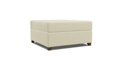 White Chenille Footstool Fold Out Bed - Ottoman Pullout Single Bed In Stain Resistant Chenille - Barnet Range - thumbnail 1