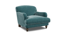 Teal Velvet Armchair - Traditional Accent Custom Arm Chair In Stain Resistant Velvet - Evelyn Range - thumbnail 1