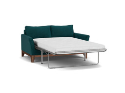 Teal Velvet 2 Seater Sofabed - Modern Fold Out Custom Sofa Bed In Stain Resistant Velvet - Exmouth Range - thumbnail 1