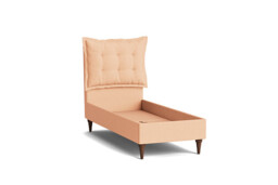 Pink Velvet Single Bed Frame - Traditional Low End With Large Headboard In Stain Resistant Velvet - Lyndhurst Range - thumbnail 1