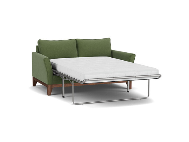 Green Linen 2 Seater Sofabed - Modern Fold Out Custom Sofa Bed - Exmouth Range - image 1