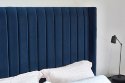 Cream Fabric King Size Bed Frame - Modern Style Bed With Headboard - Wokingham Range - thumbnail 4